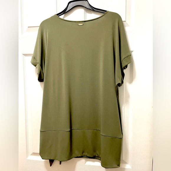 Calvin Klein Olive Green Women’s Top with bow accent - Picture 2 of 3